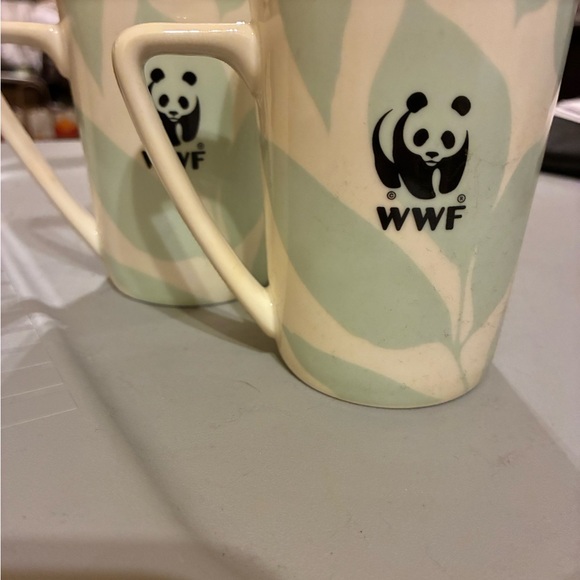 WWF Green and Cream Ceramic Mug Pair - Picture 3 of 3